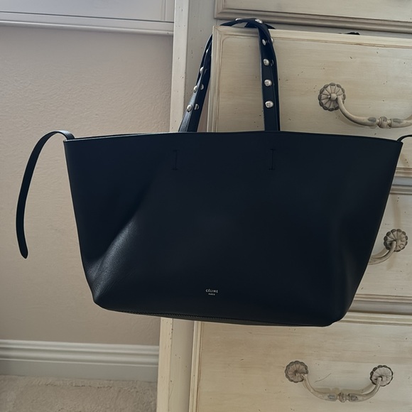 Celine black leather and suede reversible tote - Picture 15 of 16
